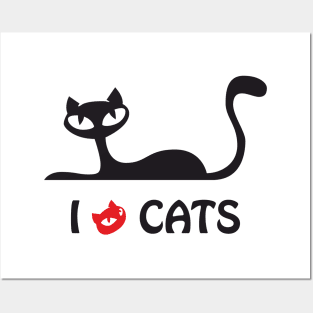 I love cats Posters and Art